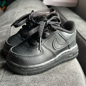Nike Air Force ones all black size 4c toddler like new